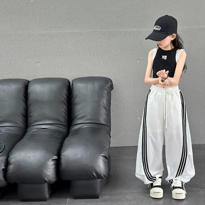 【120-170cm】二点セット 単品注文OK おしゃれ カジュアル クール 女の子 タンクトップ＋パンツ セット