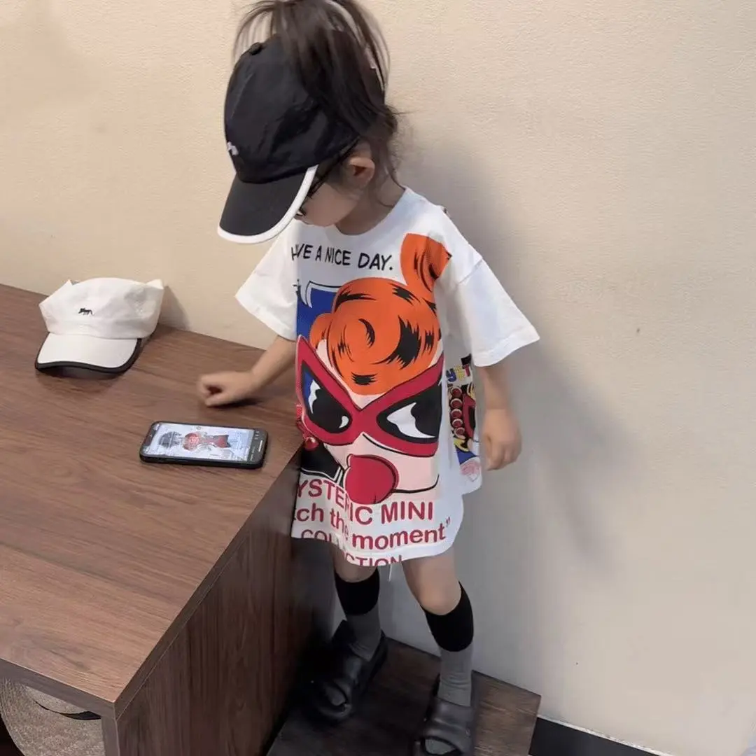 【100-160cm】元気いっぱい 大活躍 カジュアル 目立つ スタイリッシュ 女の子 半袖Ｔシャツ