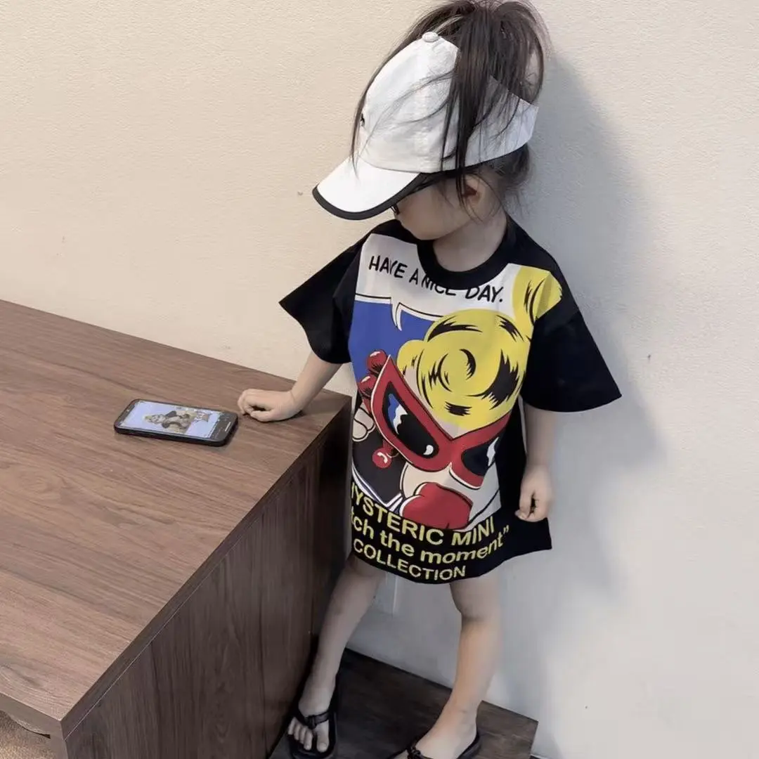 【100-160cm】元気いっぱい 大活躍 カジュアル 目立つ スタイリッシュ 女の子 半袖Ｔシャツ