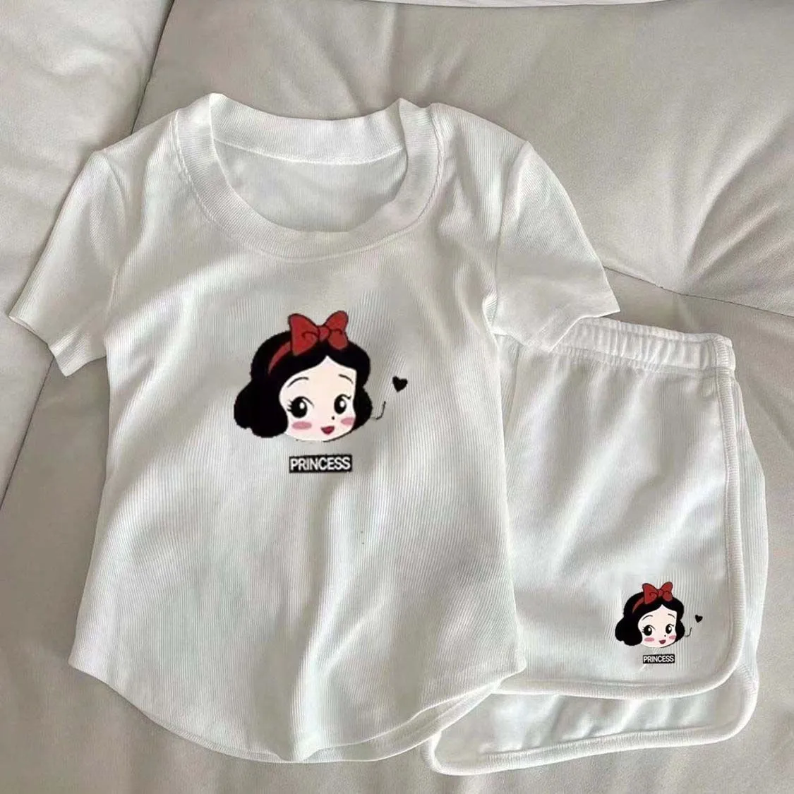 【120-170cm】二点セット 毎日着たくなる 可愛い 快適 着やすい 女の子 半袖Ｔシャツ＋ショートパンツ セットアップ