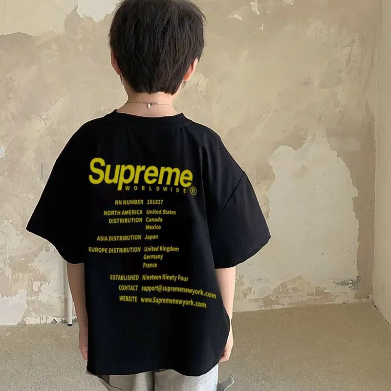 【90-160cm】ストリート感満載 大活躍 ゆったり  アルファベット 男の子 半袖 Ｔシャツ