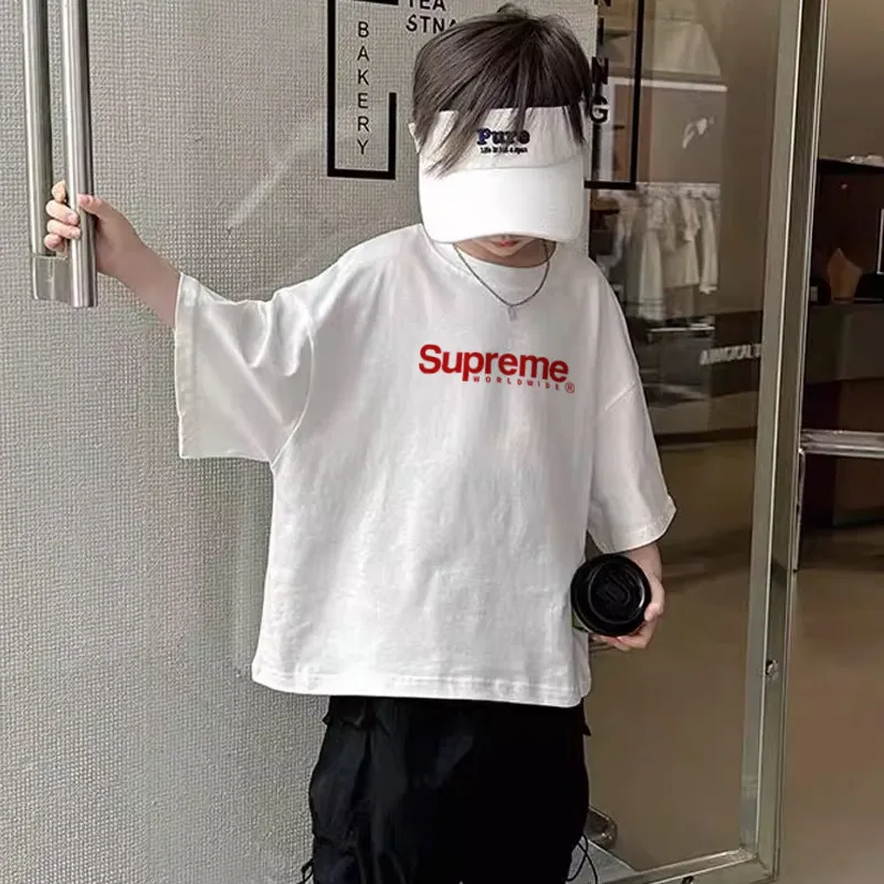 【90-160cm】ストリート感満載 大活躍 ゆったり  アルファベット 男の子 半袖 Ｔシャツ