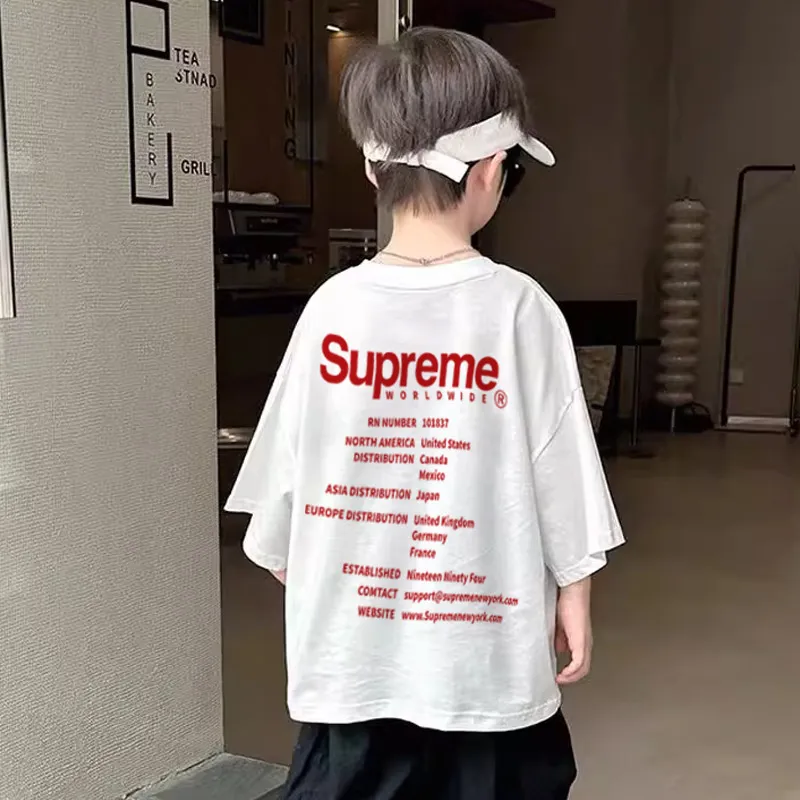 【90-160cm】ストリート感満載 大活躍 ゆったり  アルファベット 男の子 半袖 Ｔシャツ