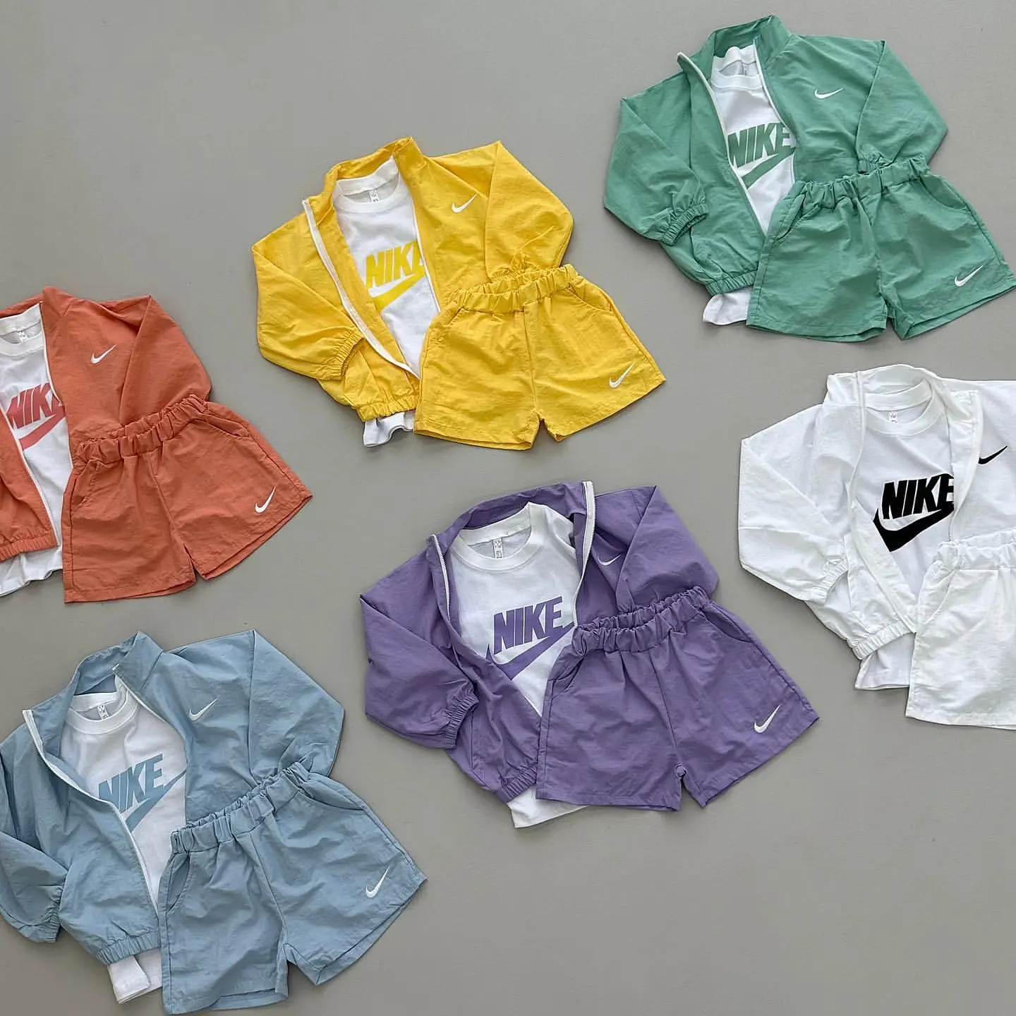 【80-140cm】三点セット 超人気商品 売れ筋 刺繍 UV対策 アウター＋Ｔシャツ＋ショートパンツ セットアップ