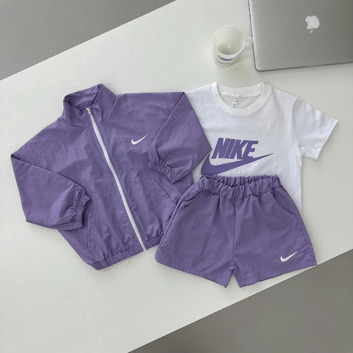 【80-140cm】三点セット 超人気商品 売れ筋 刺繍 UV対策 アウター＋Ｔシャツ＋ショートパンツ セットアップ