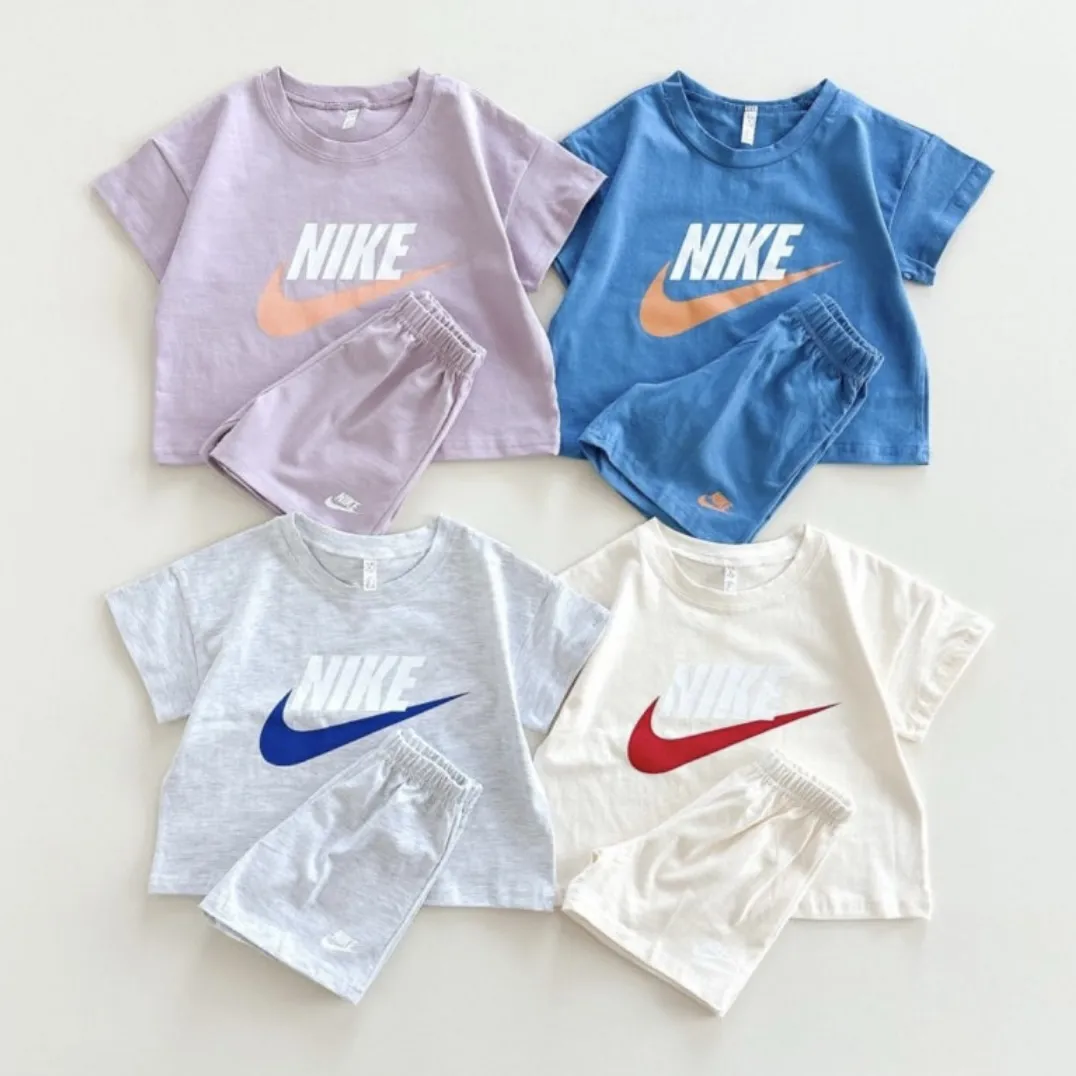 【80-130cm】二点セット 元気いっぱい カジュアル 快適 多色展開 半袖 Ｔシャツ＋ショートパンツ セットアップ