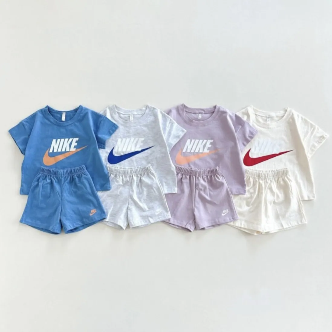 【80-130cm】二点セット 元気いっぱい カジュアル 快適 多色展開 半袖 Ｔシャツ＋ショートパンツ セットアップ