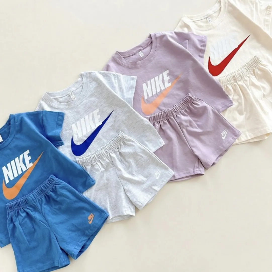 【80-130cm】二点セット 元気いっぱい カジュアル 快適 多色展開 半袖 Ｔシャツ＋ショートパンツ セットアップ