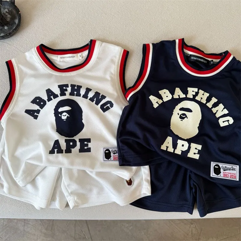 【90-140cm】二点セット 存在感アップ  爆売れ中 カジュアル スポーティ 男の子 タンクトップ＋ショートパンツ セットアップ