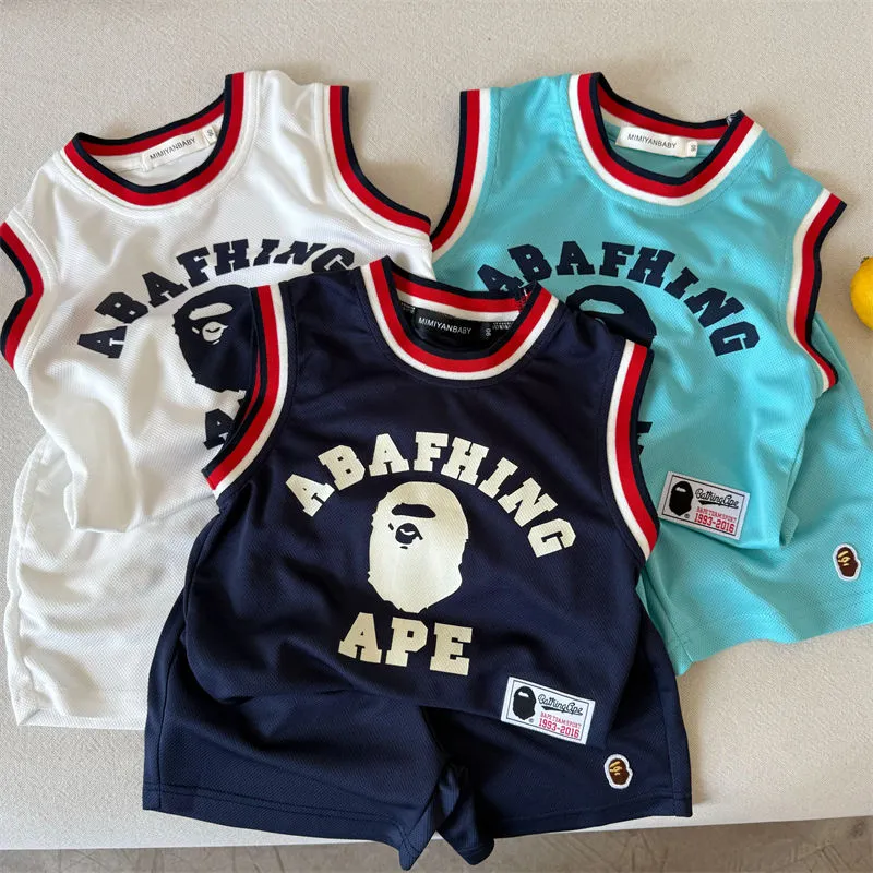 【90-140cm】二点セット 存在感アップ  爆売れ中 カジュアル スポーティ 男の子 タンクトップ＋ショートパンツ セットアップ