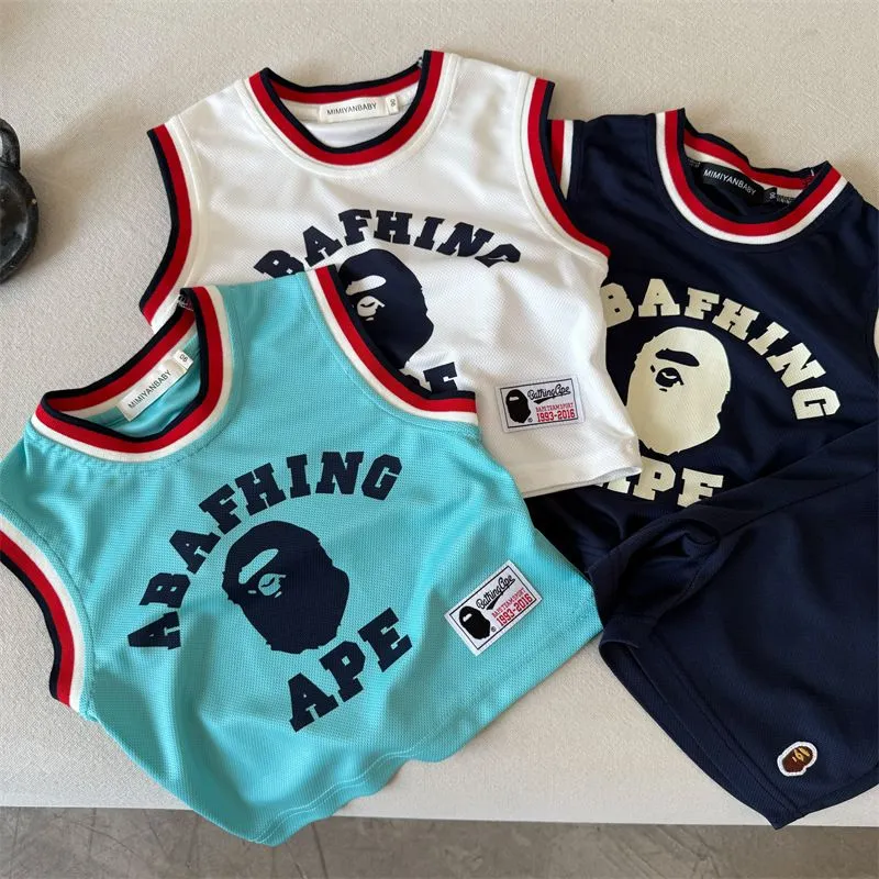 【90-140cm】二点セット 存在感アップ  爆売れ中 カジュアル スポーティ 男の子 タンクトップ＋ショートパンツ セットアップ