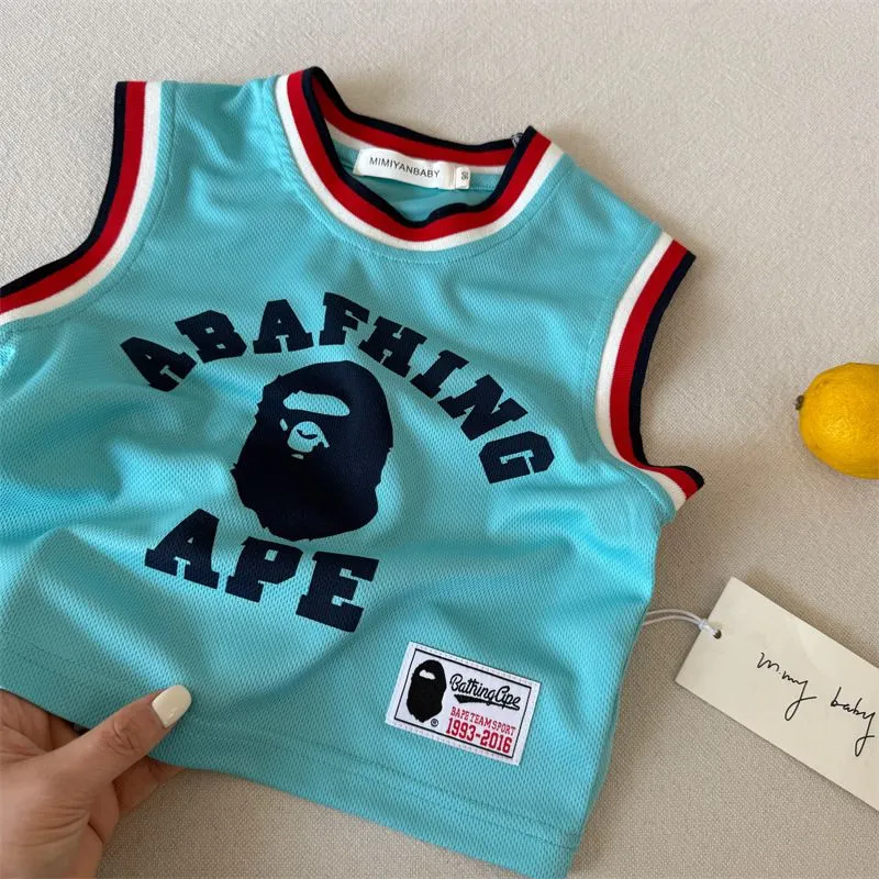 【90-140cm】二点セット 存在感アップ  爆売れ中 カジュアル スポーティ 男の子 タンクトップ＋ショートパンツ セットアップ