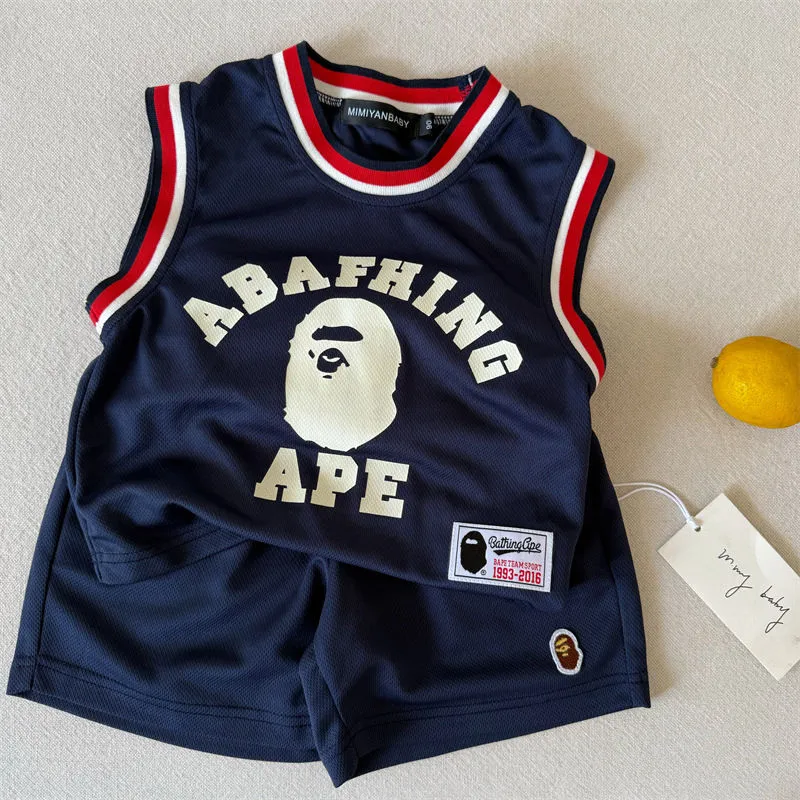 【90-140cm】二点セット 存在感アップ  爆売れ中 カジュアル スポーティ 男の子 タンクトップ＋ショートパンツ セットアップ