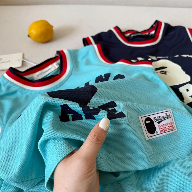 【90-140cm】二点セット 存在感アップ  爆売れ中 カジュアル スポーティ 男の子 タンクトップ＋ショートパンツ セットアップ