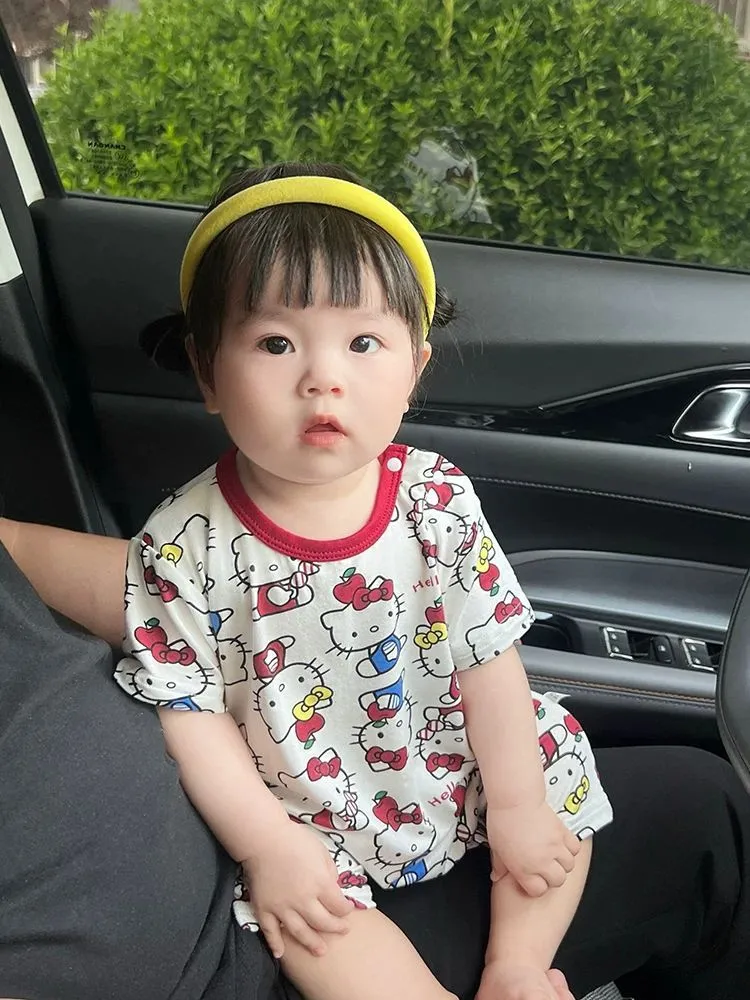 【66-100cm】好感度UP かわいさ満点 着心地抜群 カートゥーン ベビー 半袖 ロンパース