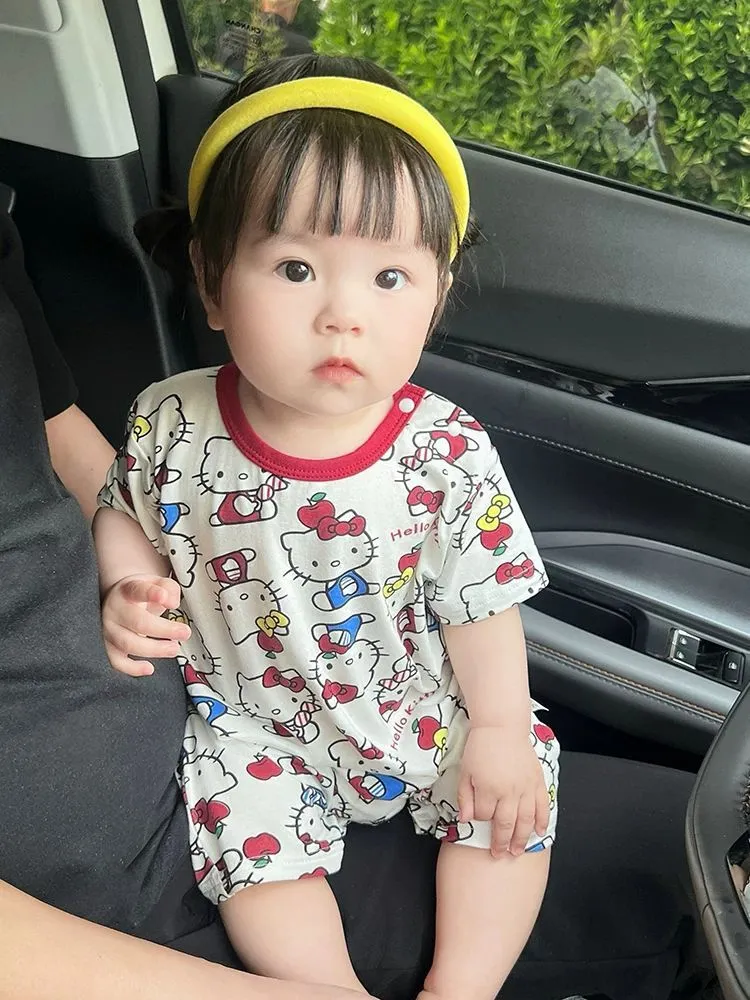 【66-100cm】好感度UP かわいさ満点 着心地抜群 カートゥーン ベビー 半袖 ロンパース