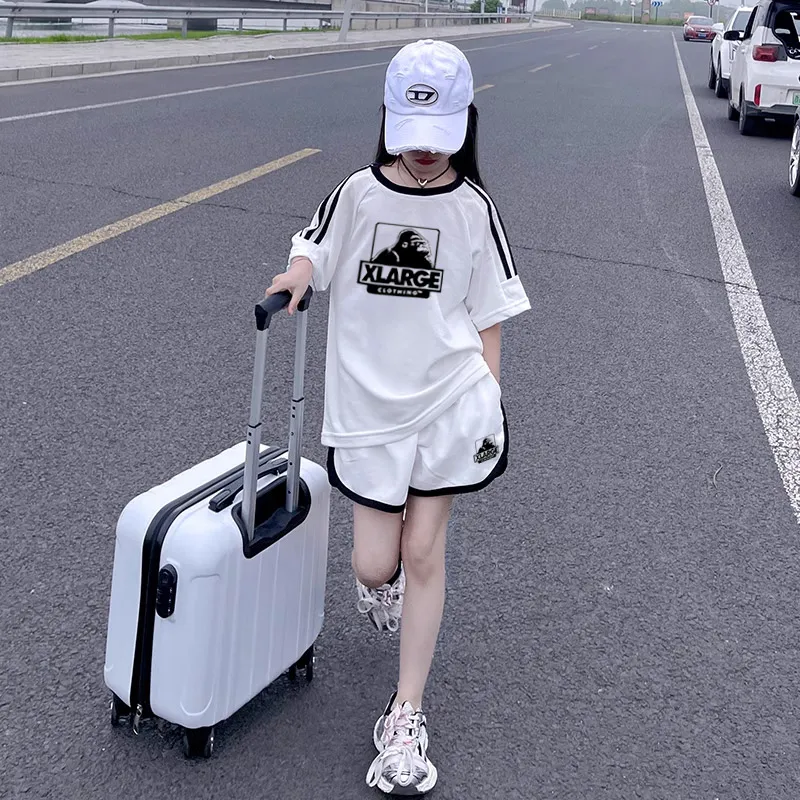 【90-160cm】二点セット リラックス感ある 爆売れ中 カジュアル 快適 女の子 半袖 Ｔシャツ＋ショートパンツ セットアップ