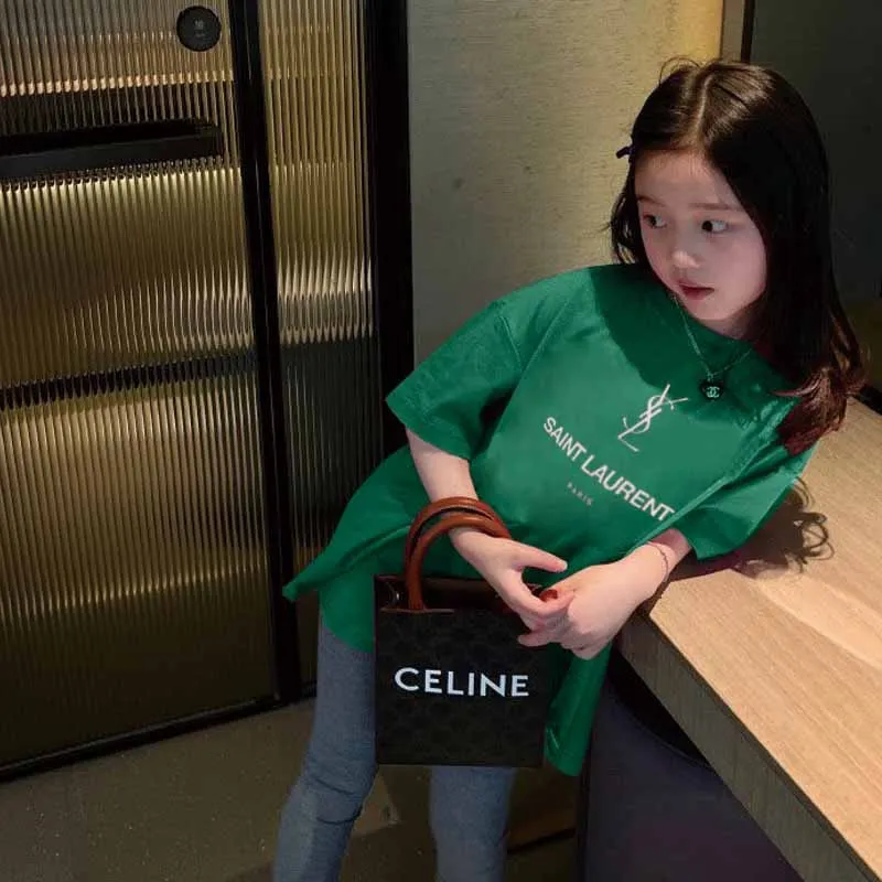 【90-160cm】モード感アップ 大注目 おしゃれ  シンプル 女の子 半袖 Ｔシャツ
