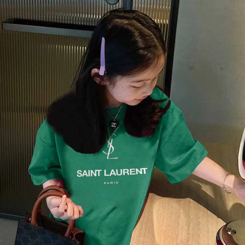【90-160cm】モード感アップ 大注目 おしゃれ  シンプル 女の子 半袖 Ｔシャツ