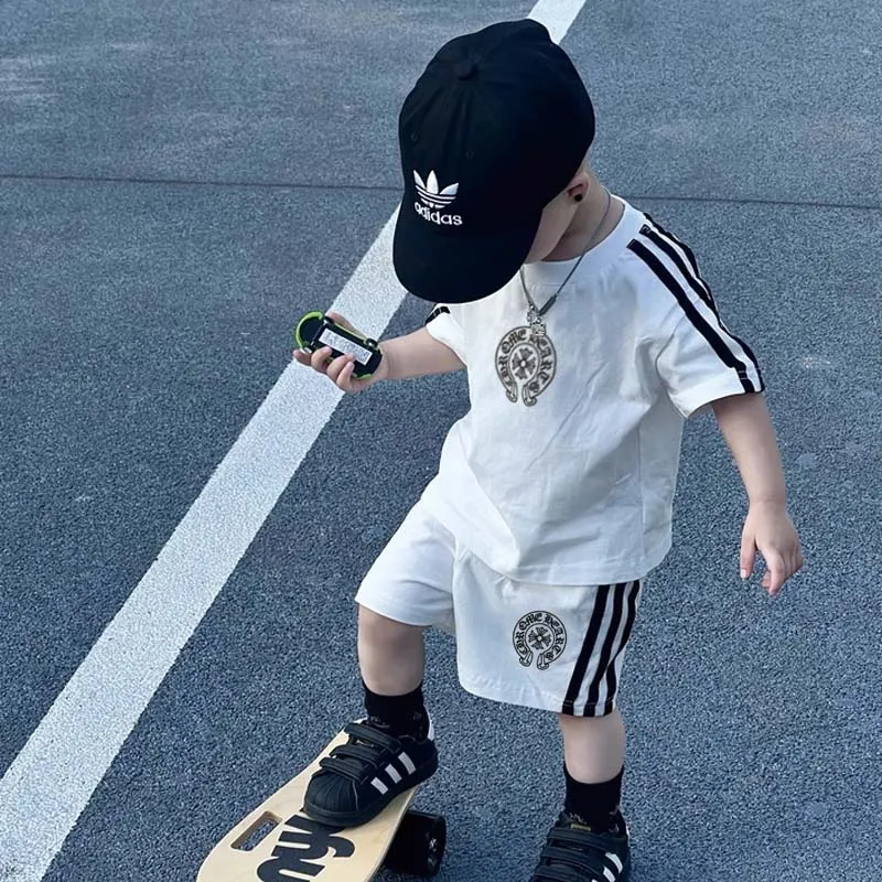 【80-160cm】二点セット 単品注文可 シンプル 定番 半袖Ｔシャツ＋ショートパンツ セットアップ