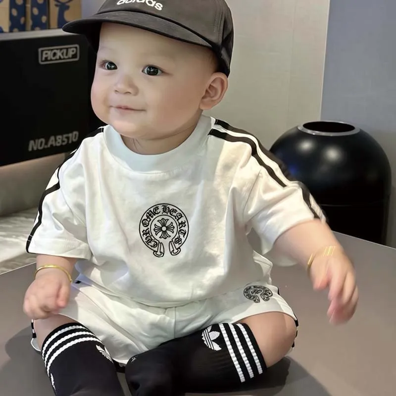 【80-160cm】二点セット 単品注文可 シンプル 定番 半袖Ｔシャツ＋ショートパンツ セットアップ