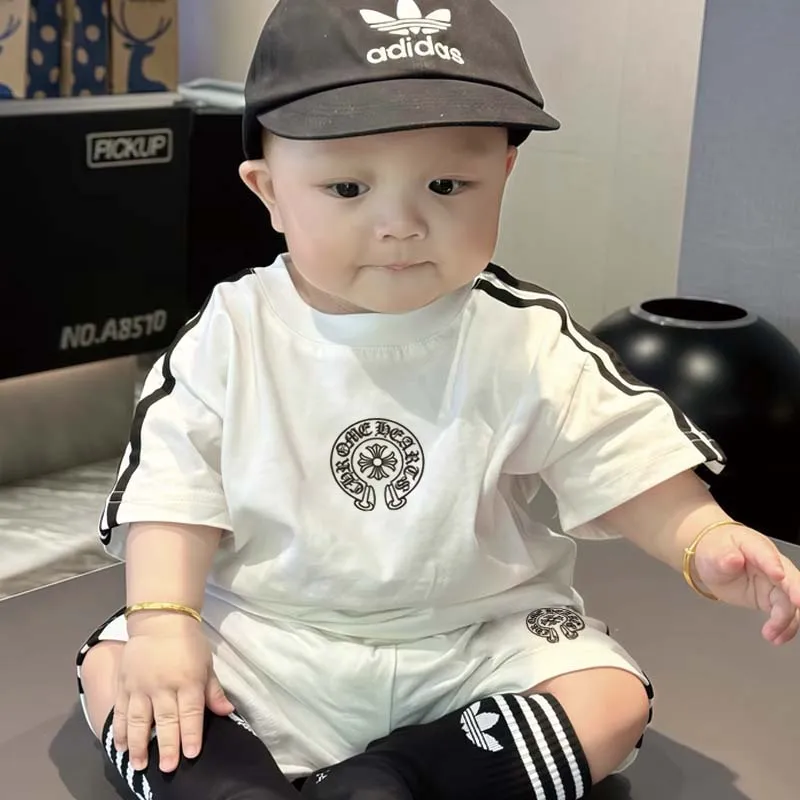 【80-160cm】二点セット 単品注文可 シンプル 定番 半袖Ｔシャツ＋ショートパンツ セットアップ