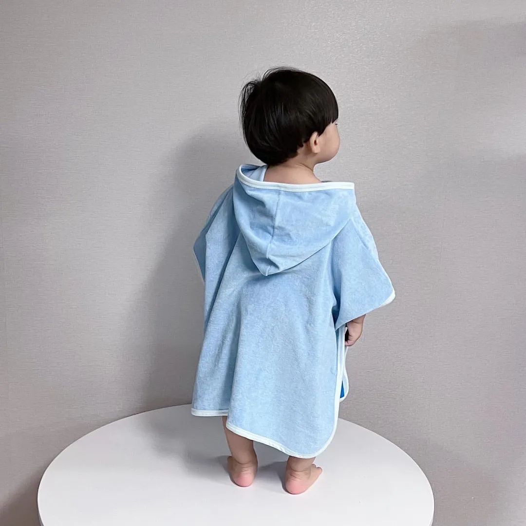 【1-6歳】絶対欲しい ナチュラル シンプル 柔らか素材 吸水速乾 キッズ フード付き バスローブ