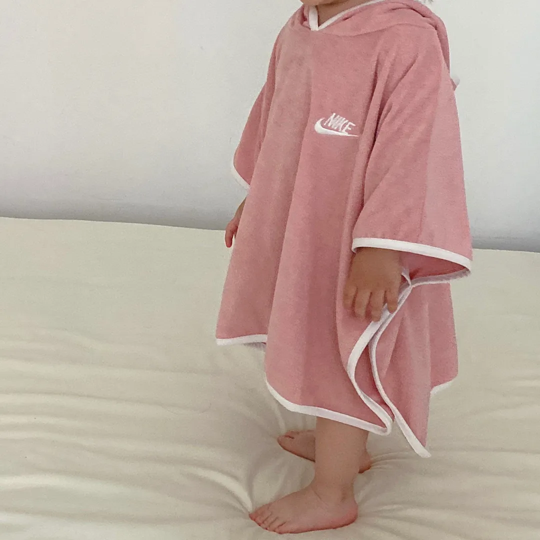 【1-6歳】絶対欲しい ナチュラル シンプル 柔らか素材 吸水速乾 キッズ フード付き バスローブ