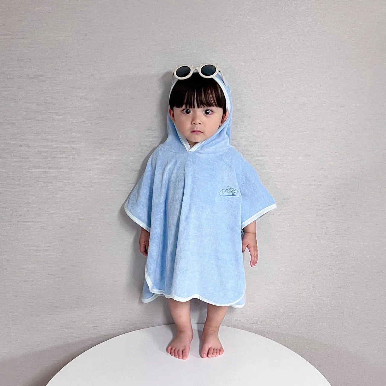 【1-6歳】絶対欲しい ナチュラル シンプル 柔らか素材 吸水速乾 キッズ フード付き バスローブ