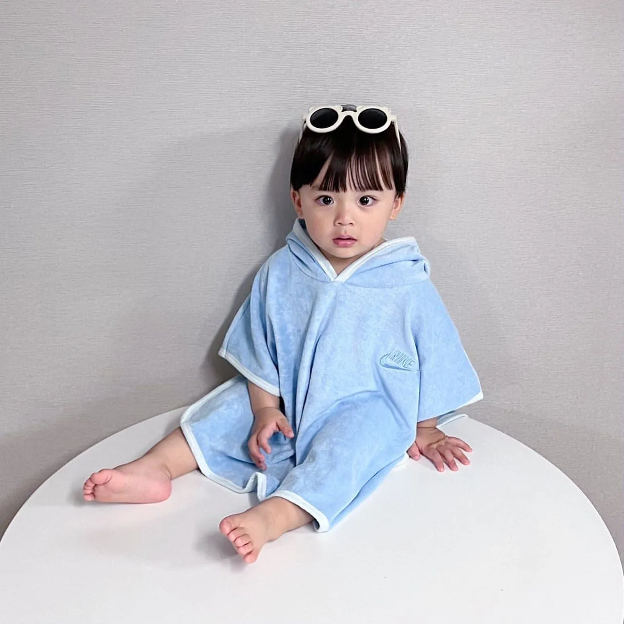 【1-6歳】絶対欲しい ナチュラル シンプル 柔らか素材 吸水速乾 キッズ フード付き バスローブ