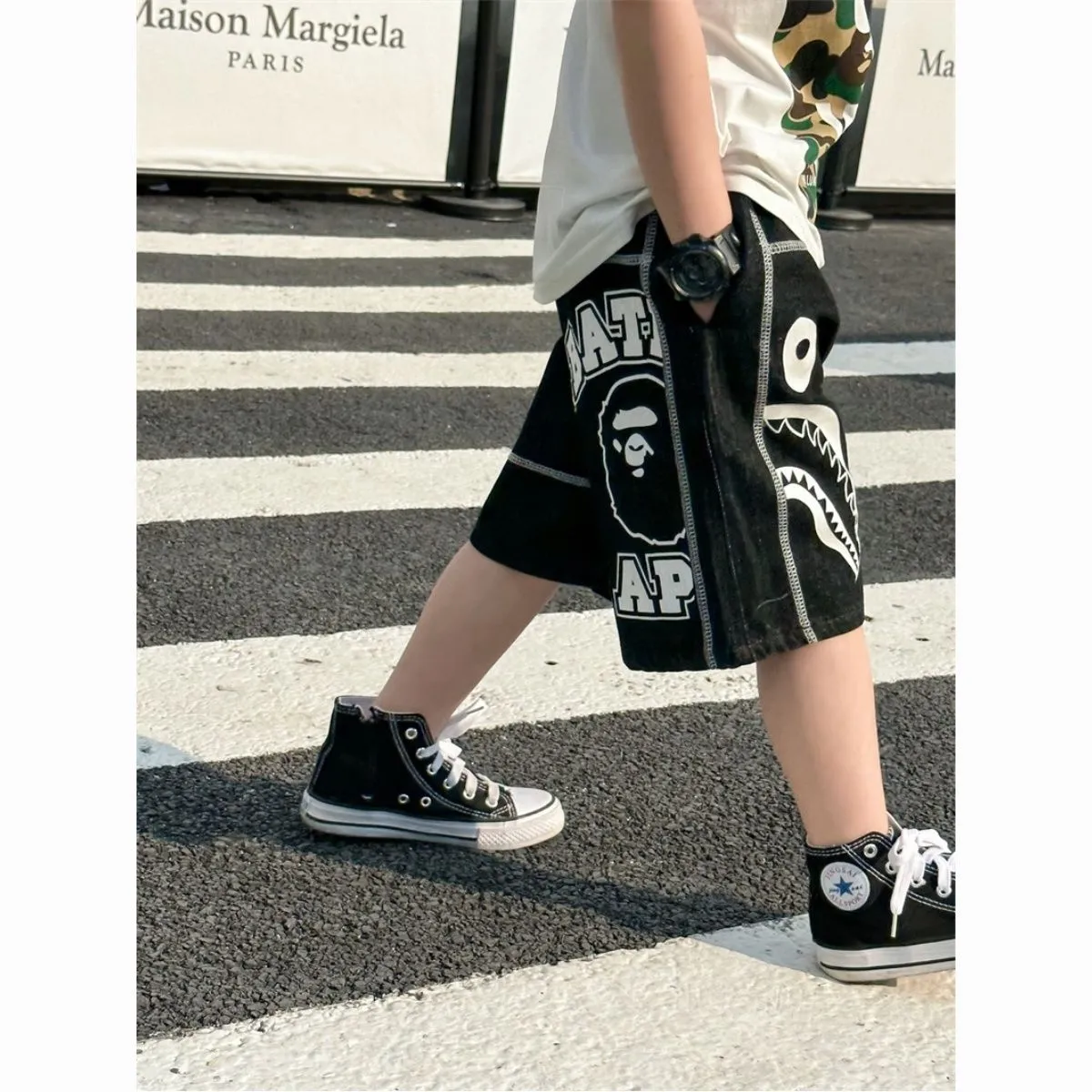 【100-160cm】ストリート感満載 大活躍 カジュアル ゆったり 履きやすい ショートパンツ