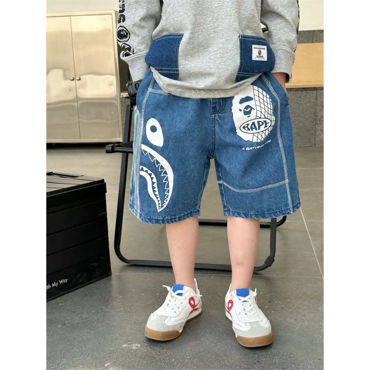 【100-160cm】ストリート感満載 大活躍 カジュアル ゆったり 履きやすい ショートパンツ