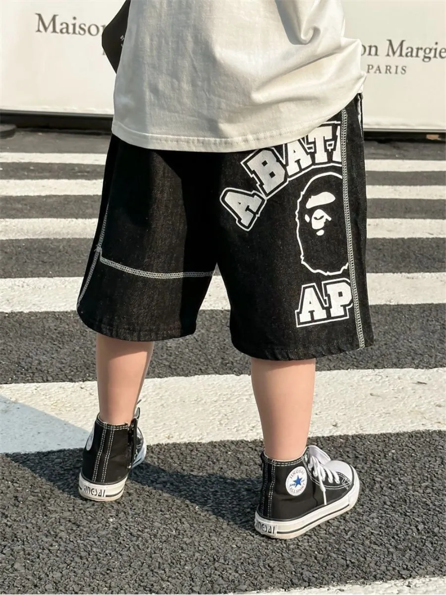 【100-160cm】ストリート感満載 大活躍 カジュアル ゆったり 履きやすい ショートパンツ