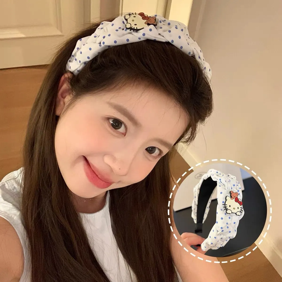 美人度アップ 大注目 おしゃれ 水玉 可愛い 合わせやすい ヘアアクセサリー カチューシャ