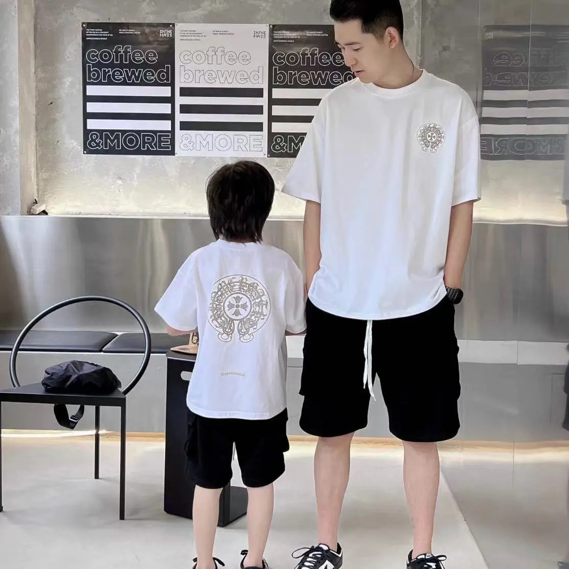 【90-160cm+親サイズ】人気爆発中 今季大注目 スタイリッシュ 親子ペア 半袖 Ｔシャツ