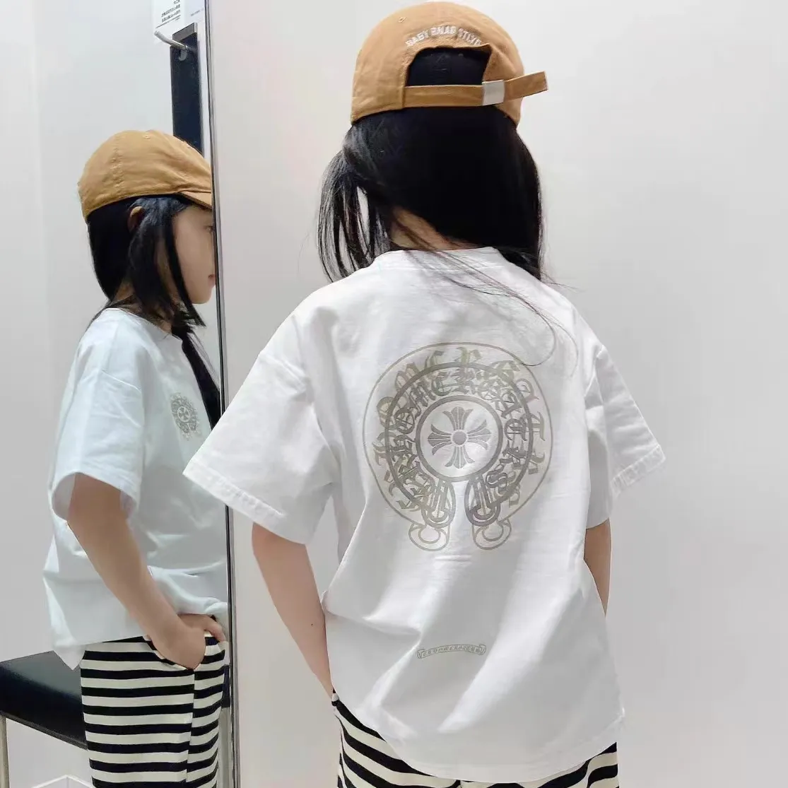 【90-160cm+親サイズ】人気爆発中 今季大注目 スタイリッシュ 親子ペア 半袖 Ｔシャツ