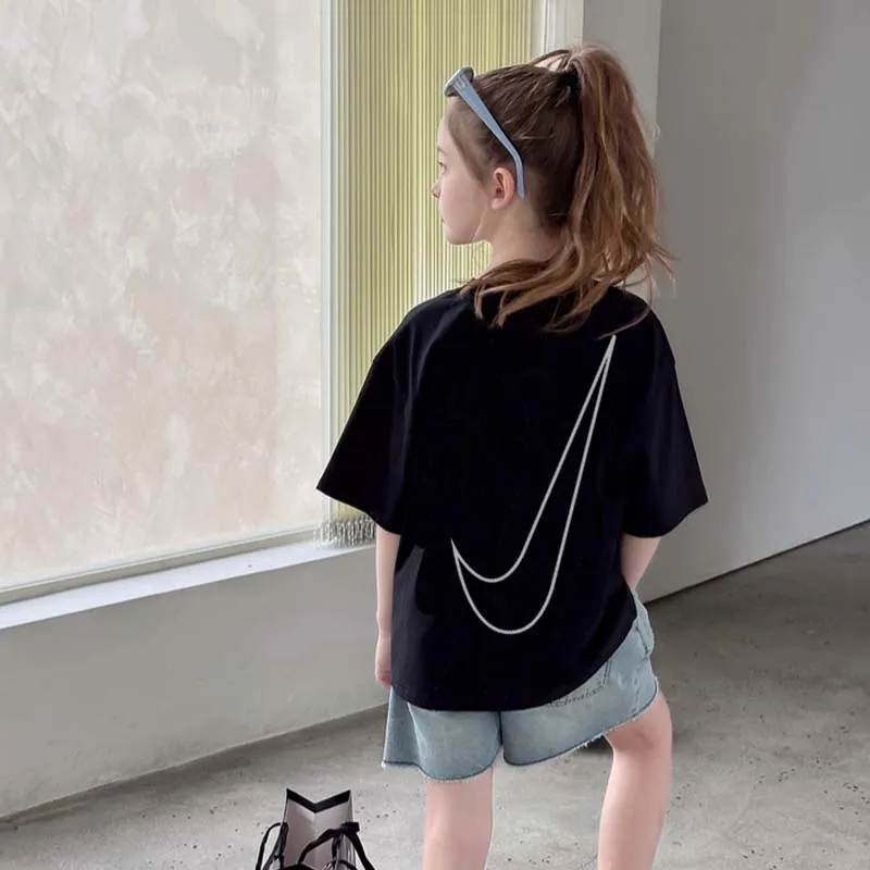 【90-160cm】絶対見逃さないで  目立つ シンプル トレンド 女の子 半袖 Ｔシャツ