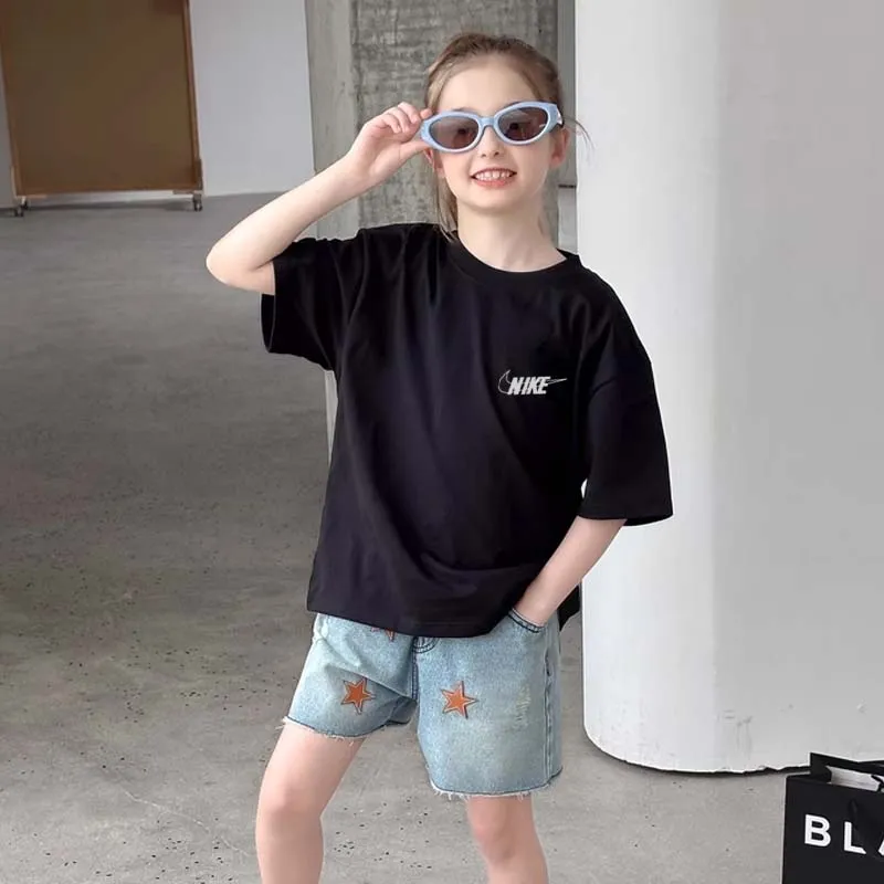 【90-160cm】絶対見逃さないで  目立つ シンプル トレンド 女の子 半袖 Ｔシャツ