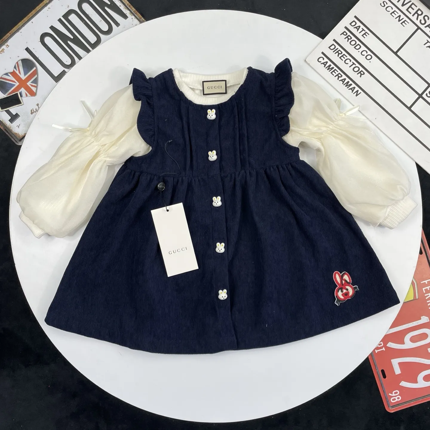 【90-140cm】おしゃれ感満点 好感度UP 可愛い プリンセス 女の子 長袖 ワンピース