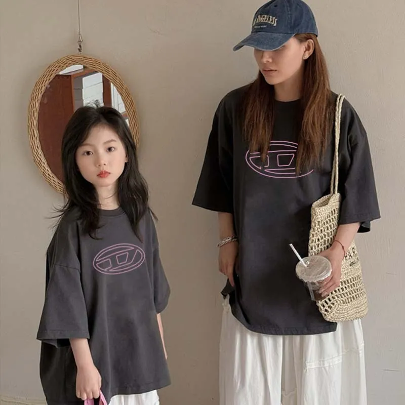 【90-160cm+親サイズ】リラックス感ある 大注目 カジュアル 着やすい 親子ペア 半袖 Ｔシャツ