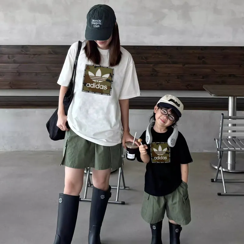 【90-160cm+親サイズ】人気爆発中 よく売れる カジュアル トレンド  親子ペア 半袖 Ｔシャツ