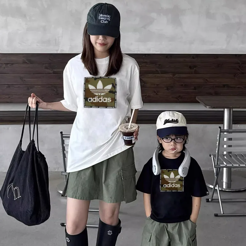 【90-160cm+親サイズ】人気爆発中 よく売れる カジュアル トレンド  親子ペア 半袖 Ｔシャツ