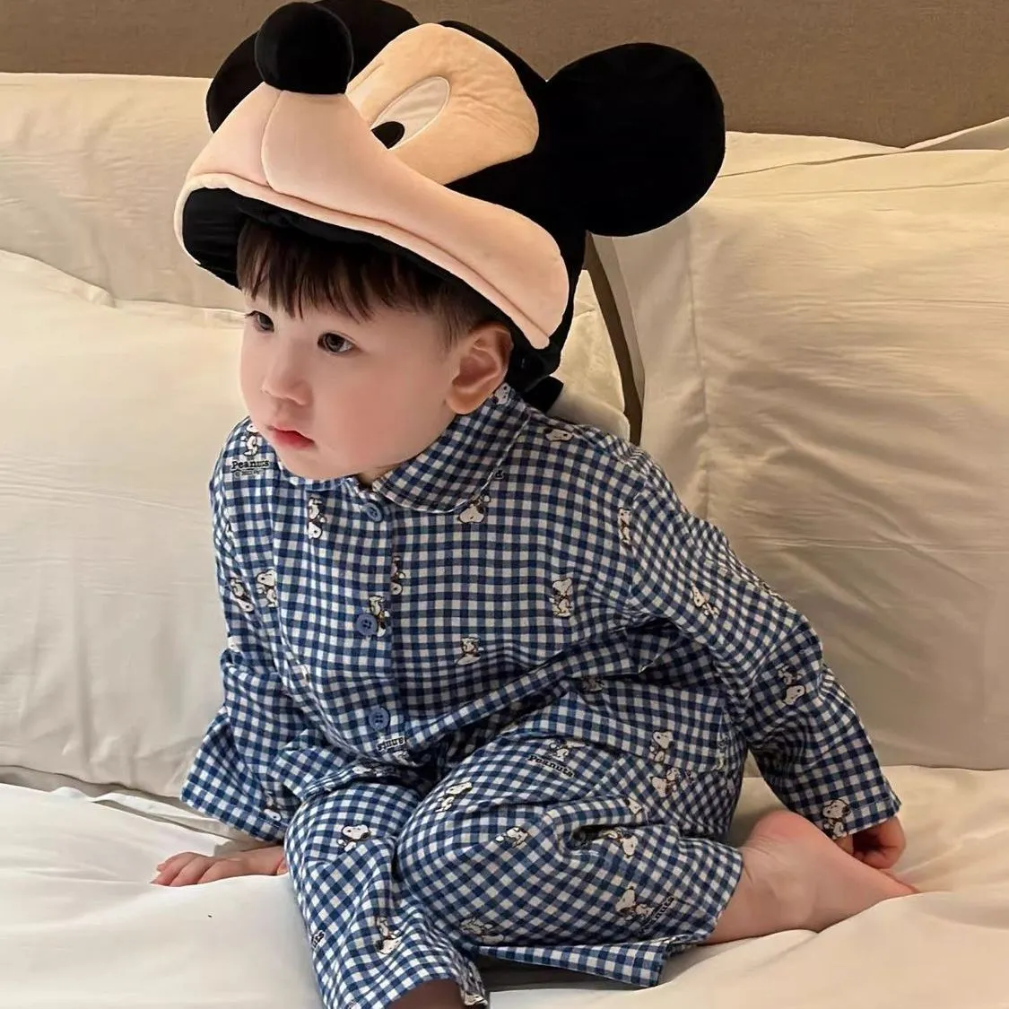 【90-150cm】これを逃す手はない 可愛い チェック柄 軽やかな着心地 キッズ ルームウェア