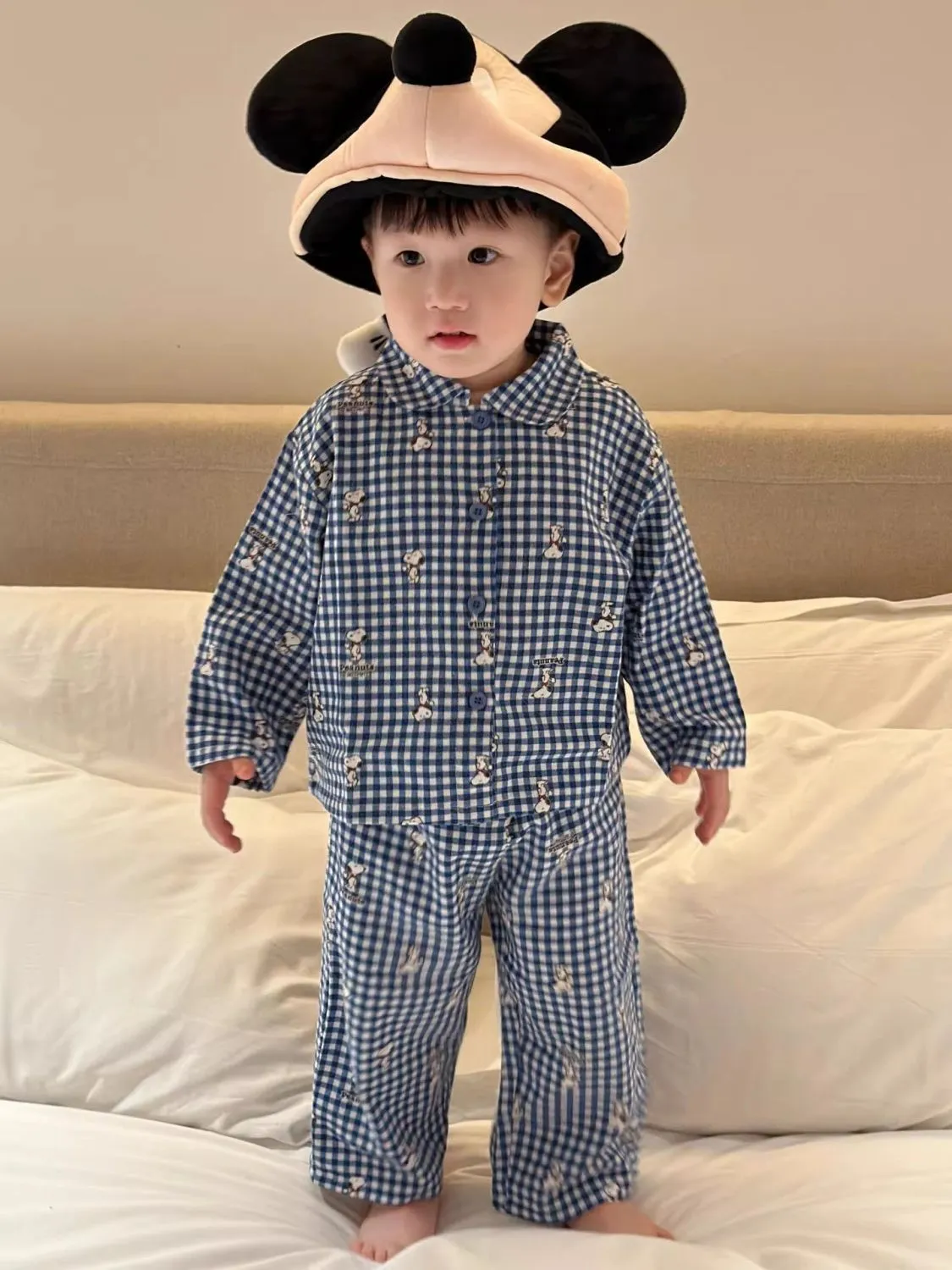 【90-150cm】これを逃す手はない 可愛い チェック柄 軽やかな着心地 キッズ ルームウェア