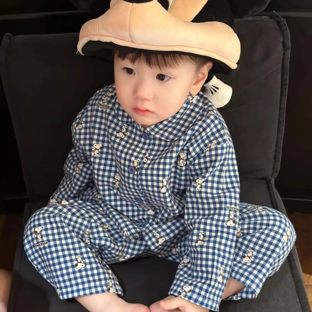 【90-150cm】これを逃す手はない 可愛い チェック柄 軽やかな着心地 キッズ ルームウェア
