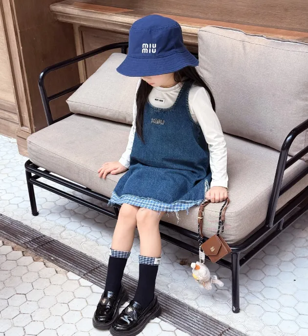 【100-160cm】おしゃれ感満点 好感度UP ガーリー 気質満点  女の子 デニム ジャンパースカート ワンピース