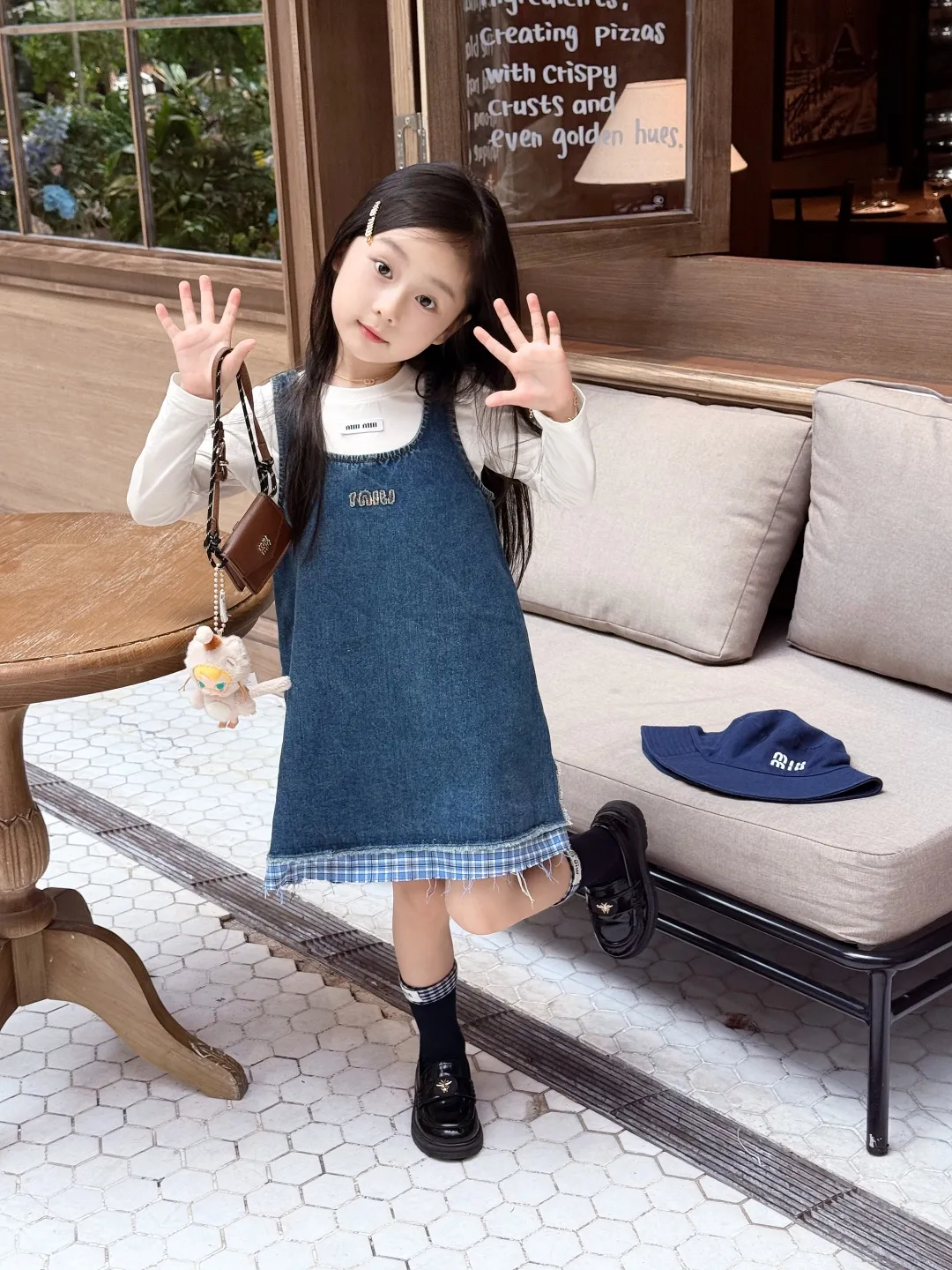 【100-160cm】おしゃれ感満点 好感度UP ガーリー 気質満点  女の子 デニム ジャンパースカート ワンピース