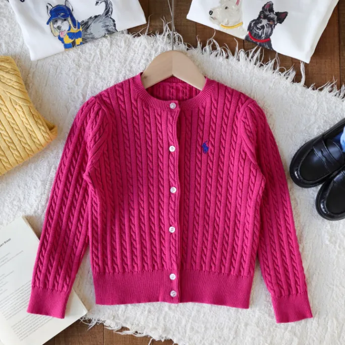 【90-150cm】デイリー使いにぴったり シンプル 型崩れしにくい 女の子 カーディガン