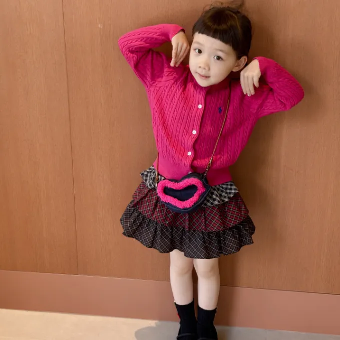 【90-150cm】デイリー使いにぴったり シンプル 型崩れしにくい 女の子 カーディガン