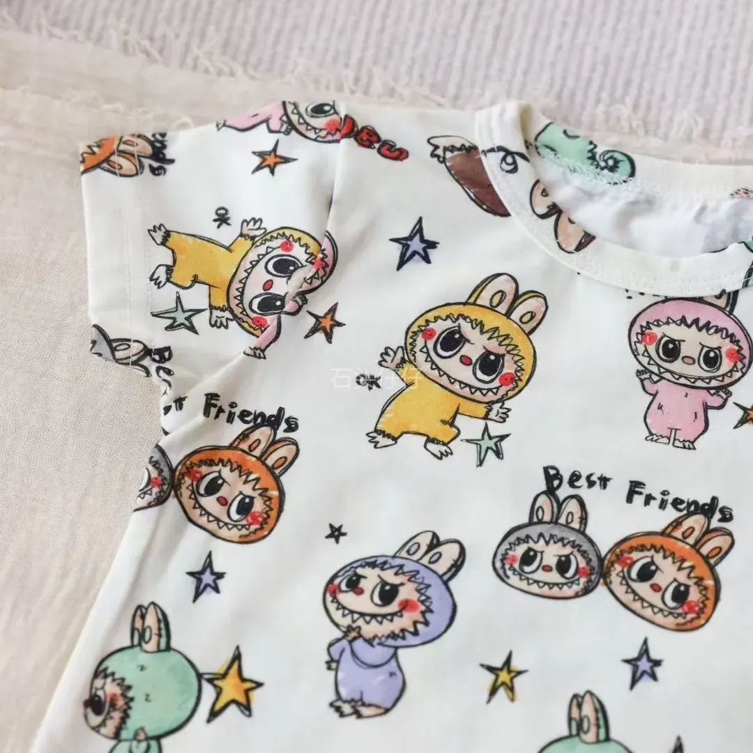 【73-100cm】人気爆発中 売れ筋 遊び心満載 カートゥーン ベビー 半袖 ロンパース